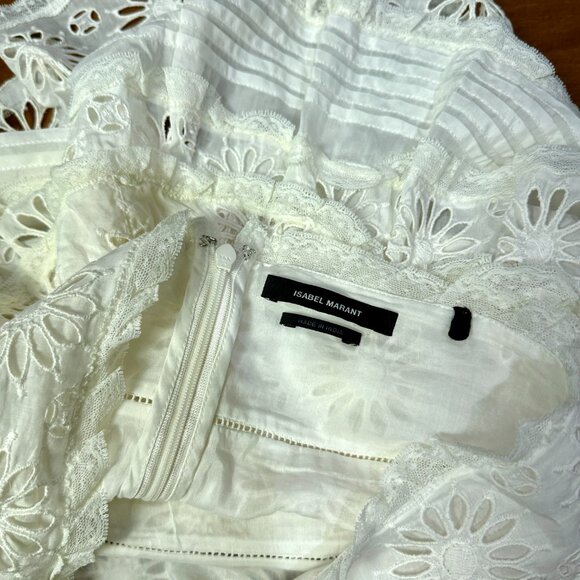 Isabel Marant Blouse & Skirt Set White Floral Eyelet size 34 - Picture 12 of 14